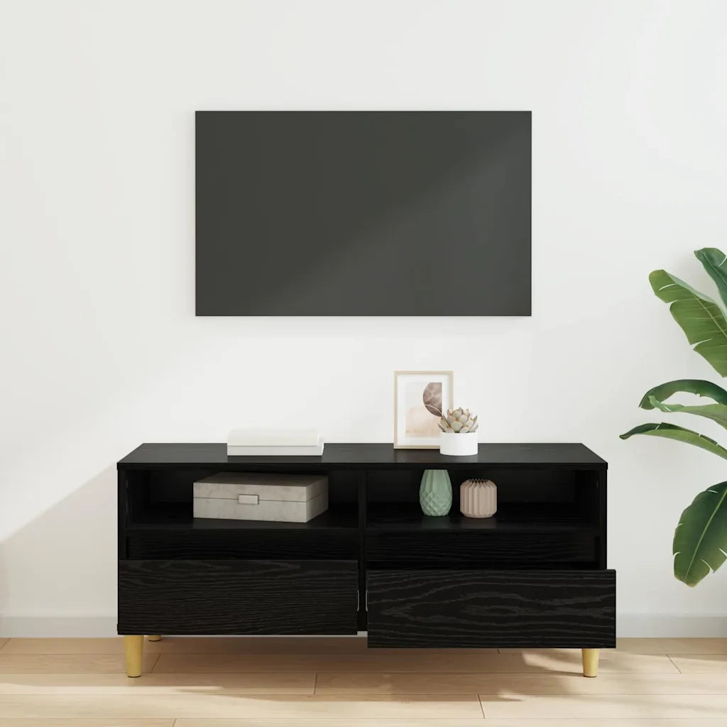 Mobile TV Rovere Nero 100 x 34,5 x 44,5 cm Legno multistrato 881461