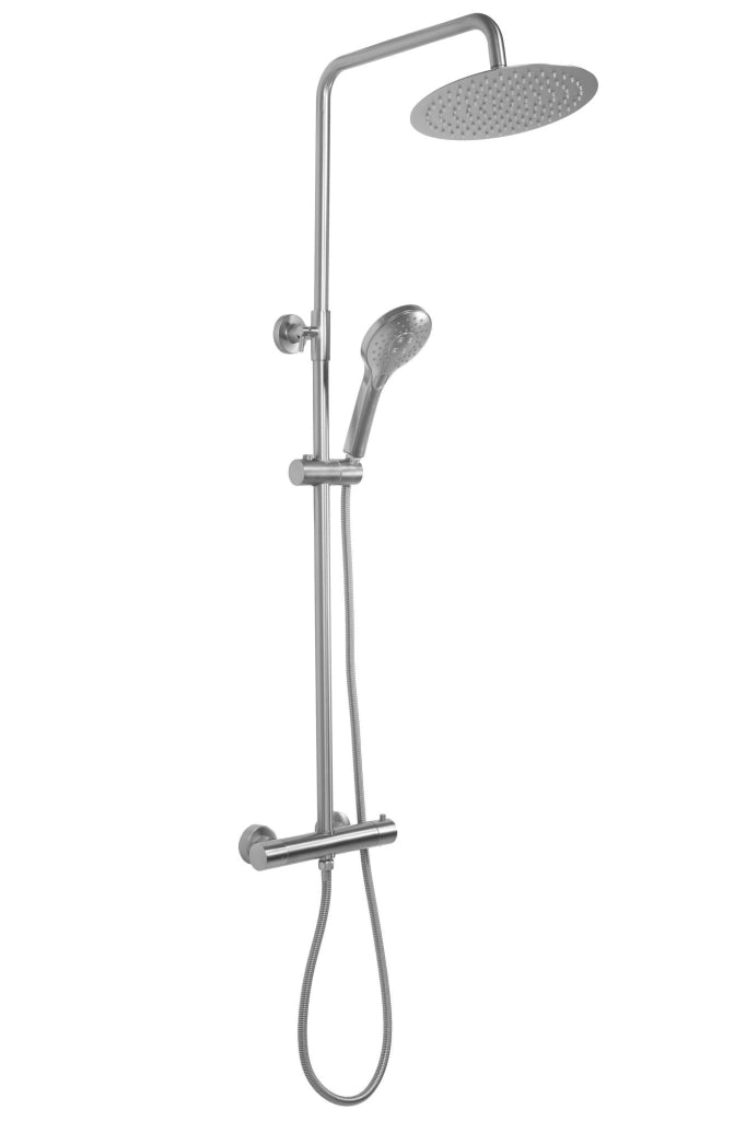 Set Doccia Con Termostato Rea Vincent Nickel Brush Inox