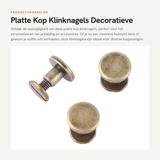 Viti a testa piatta da decorazione - 20 pezzi - Antiruggine - Resistente - per artigianato DIY - Coperchio di alta qualità