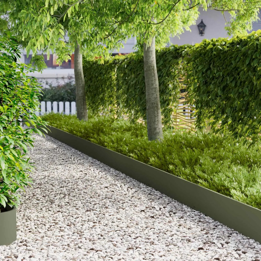 Bordura per Prato 20 pcs 103 x 25 cm Acciaio Verde Oliva 8008399
