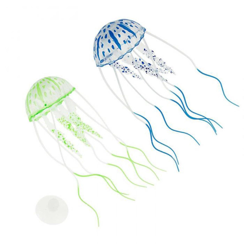 Trade Shop - Decorazione Medusa In Silicone Per Acquario Dolce E Marino Fluorescente Pesci -