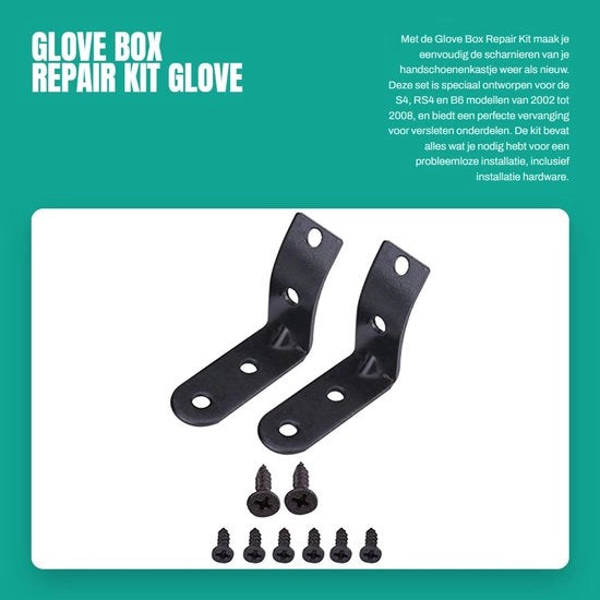 Set di riparazione guanti perfetto per compatibilità - Vervangingsparti - Lega di alluminio - Adatto per S4 RS4 B6 2002-2008 - Numeri di riferimento 8E1880302B/8E1857124A24A/8E1880302E - Duraturo e resistente agli urti