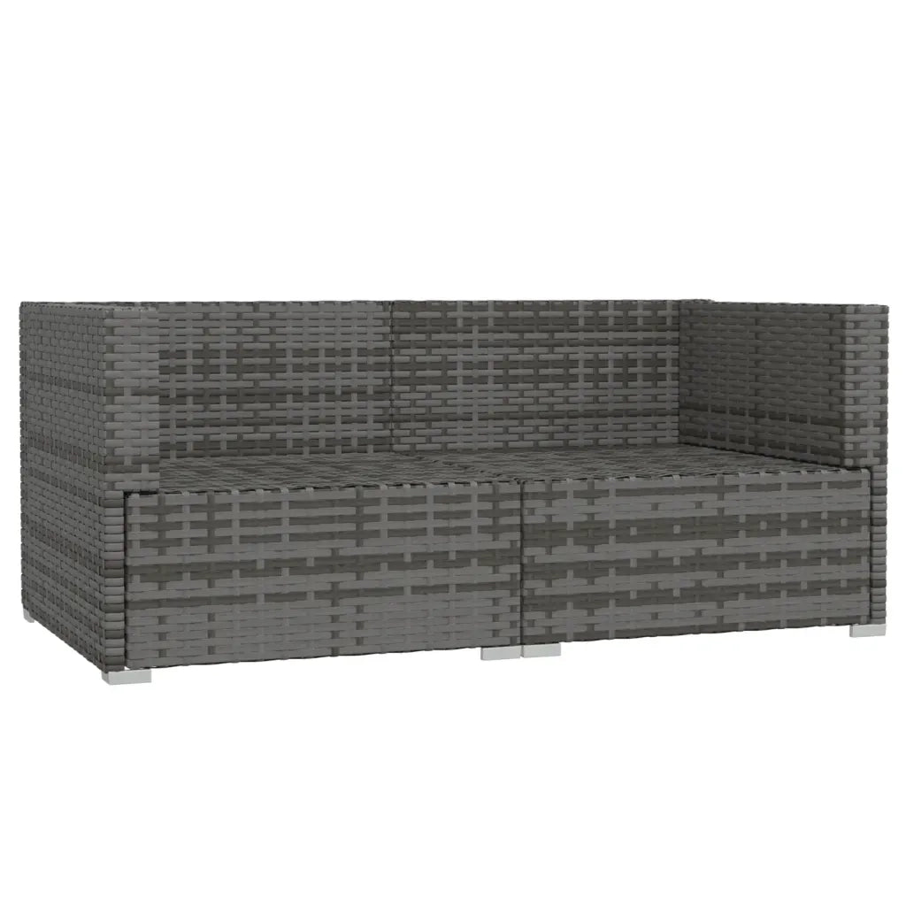 Divano a 2 Posti con Cuscini in Polyrattan Grigio cod mxl 39792