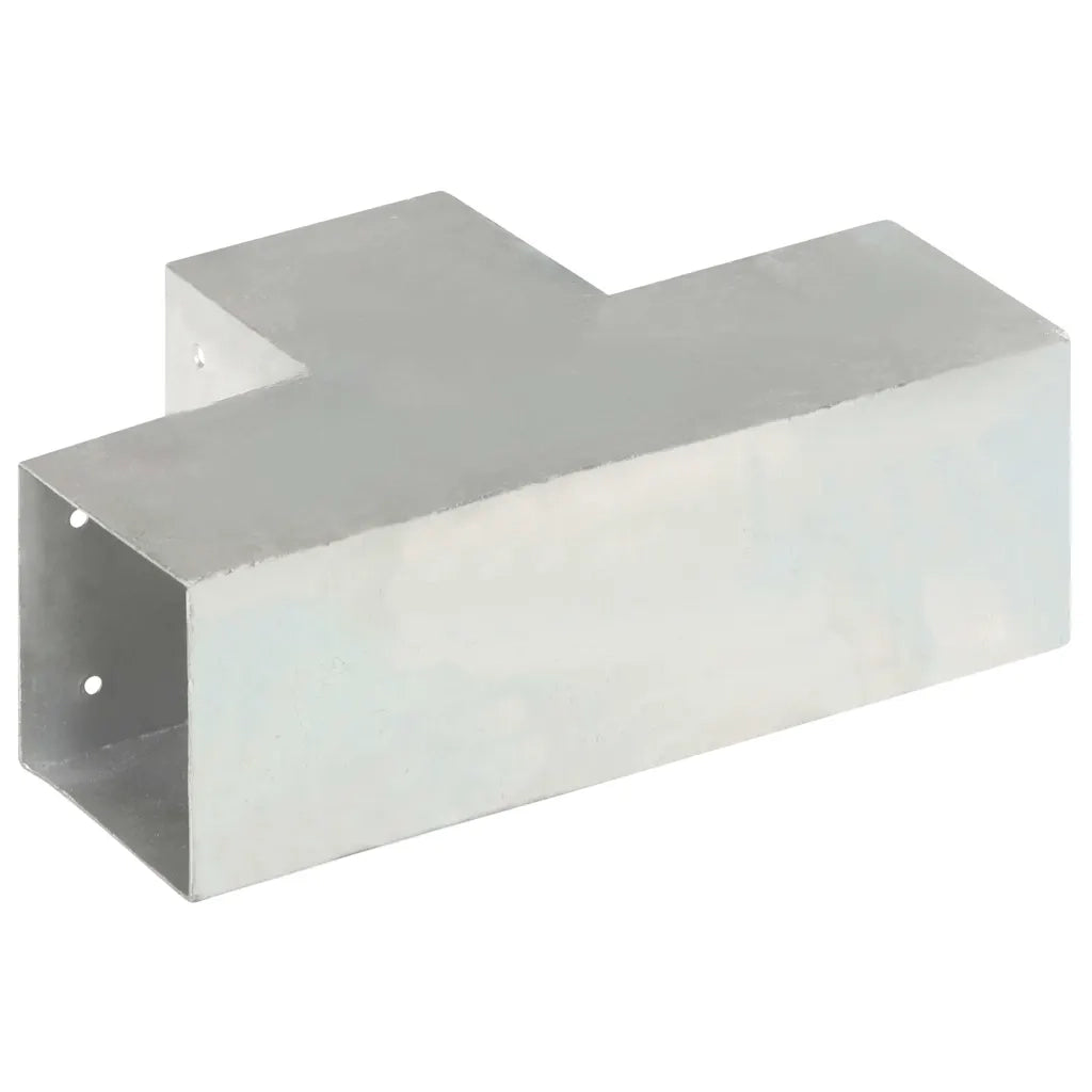 Connettori Pali a Forma di T 4 pz in Metallo Zincato 101x101 mm 145480