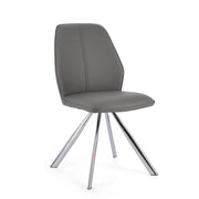 Set di 4 Sedie Imbottite in Similpelle con Gambe in Acciaio - LEO