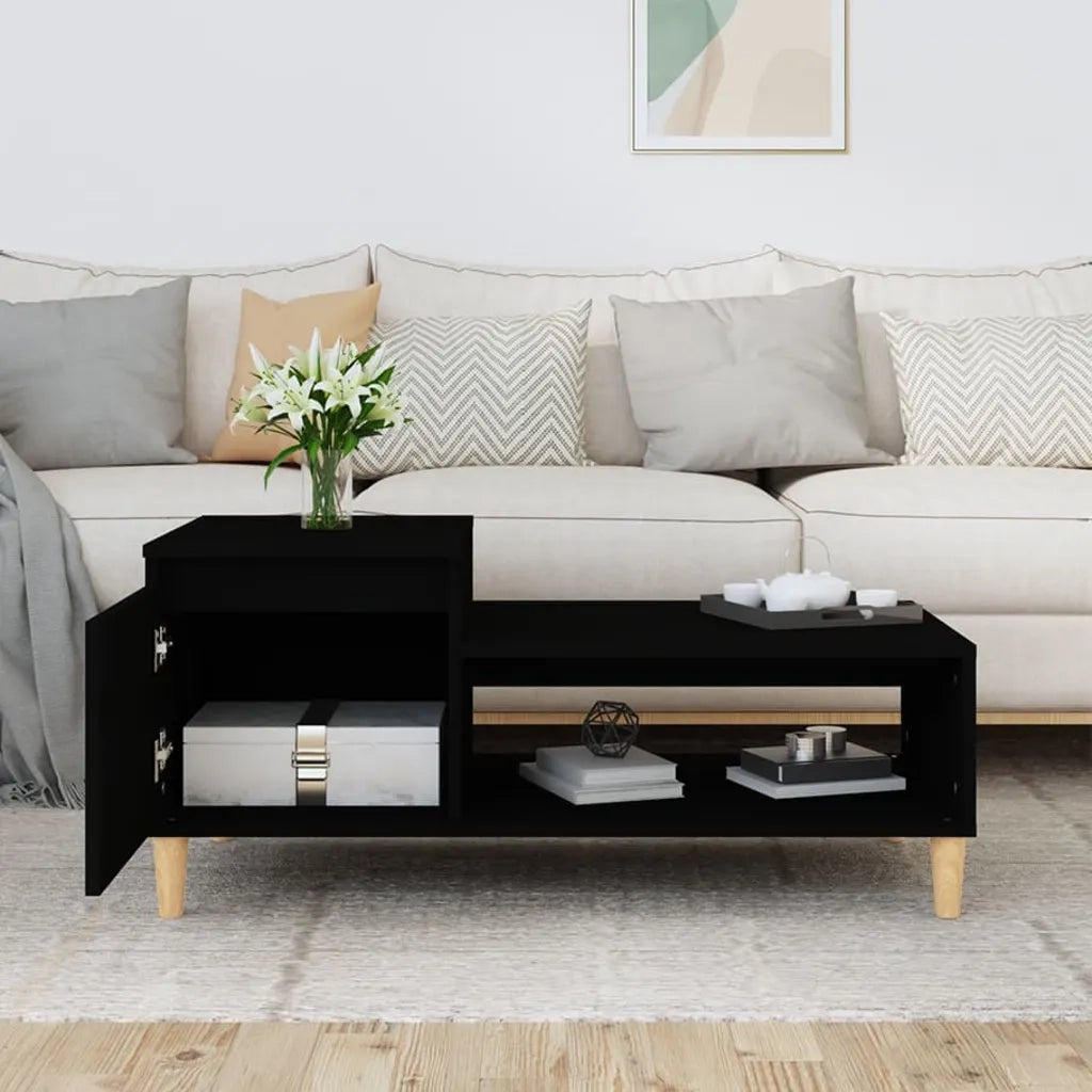 Tavolino da Salotto Nero 100x50x45 cm in Legno Multistrato cod mxl 26103