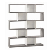 Libreria modulare 5 piani 150x37x178H cm in kit colore Cemento e Ossido bianco