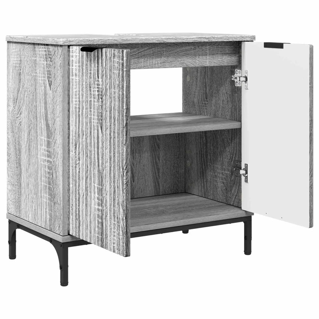 Armadio per Lavabo da Bagno Grigio Sonoma 60,5 x 33,5 x 61 cm 883420