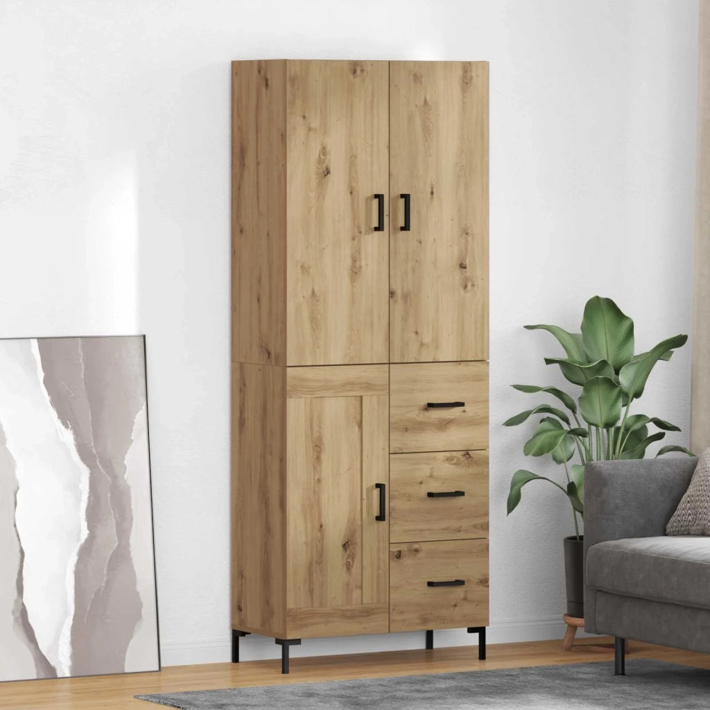 Credenza | Madia | Buffet da pranzo | Armadio da pranzo con cassetto Rovere artigianale 69,5 x 34 x 180 cm