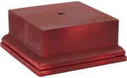 Scaffale di Presentazione Quadrato - Trofeo Base 4,5 x 4,5 x 1,96 pollici - Base Decorativa - Colorazione Scuro Rosso - Materiali in Legno - Arredamento per la Casa - Base di Presentazione