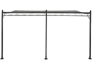 Pergola a tettoia addossata in metallo - 3 x 4 m - Grigio