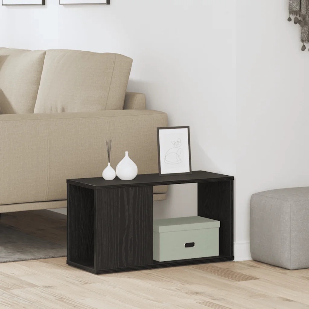 Mobile Porta TV Rovere Nero 60x24x32 cm in Legno Multistrato