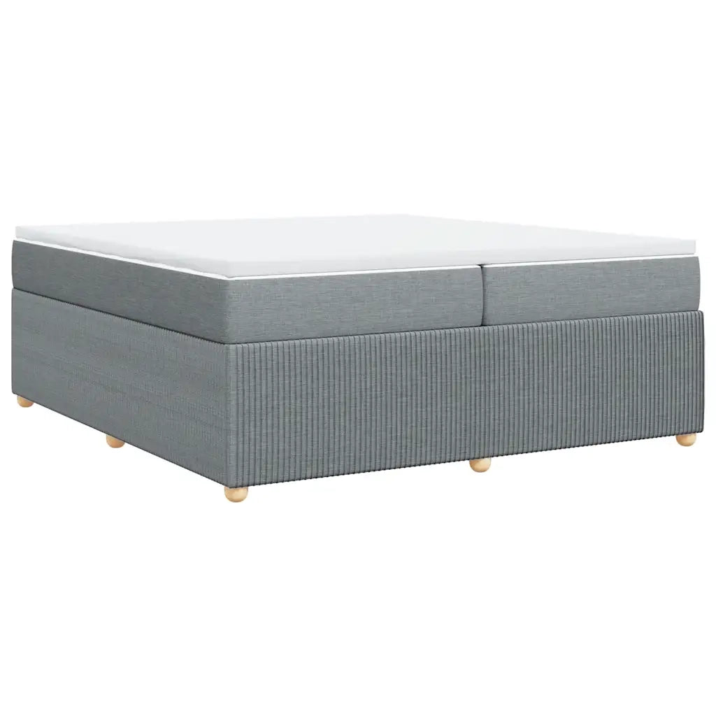 Giroletto a Molle con Materasso Grigio Chiaro 200x200cm Tessuto