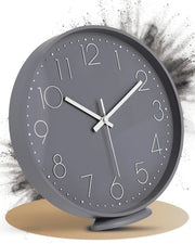 Orologio da Parete Grigio - Da Appoggiare o da Appendere - 20 cm - Silenzioso - Classico e Moderno - Orologio Quartz senza Suoni Tonometer - Per Sala da Pranzo, Ufficio, ecc.
