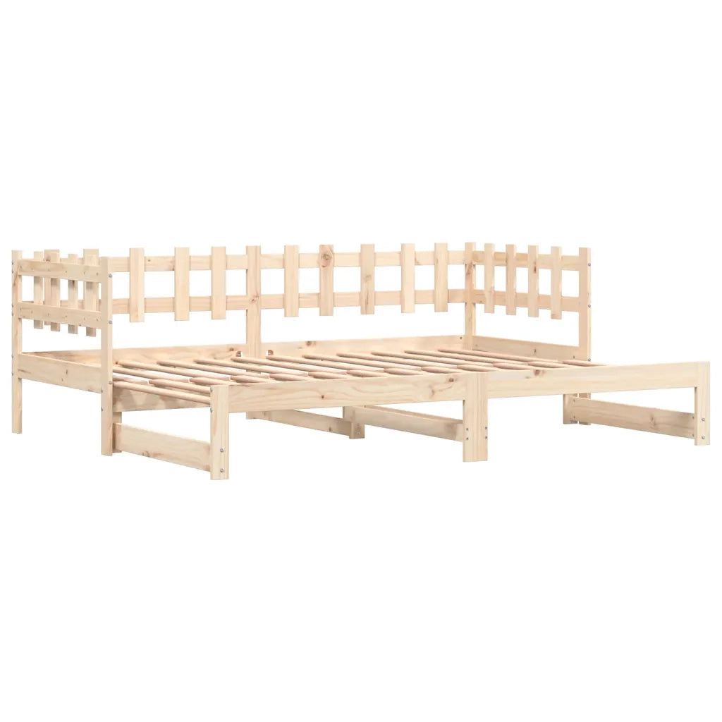 Letto singolo | Letto per adulti | Dormeuse Estraibile 2x(90x200) cm Legno Massello di Pino