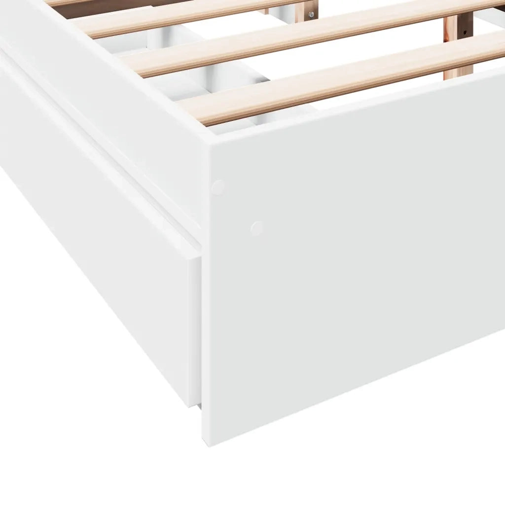 vidaXL Giroletto con Cassetti Bianco 160x200 cm in Legno Multistrato