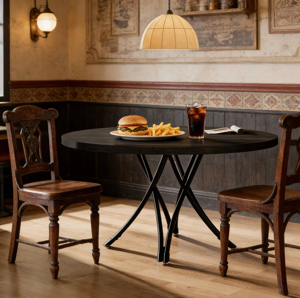 Tavolo da pranzo rotondo nero Ø120 cm per 4-6 persone
