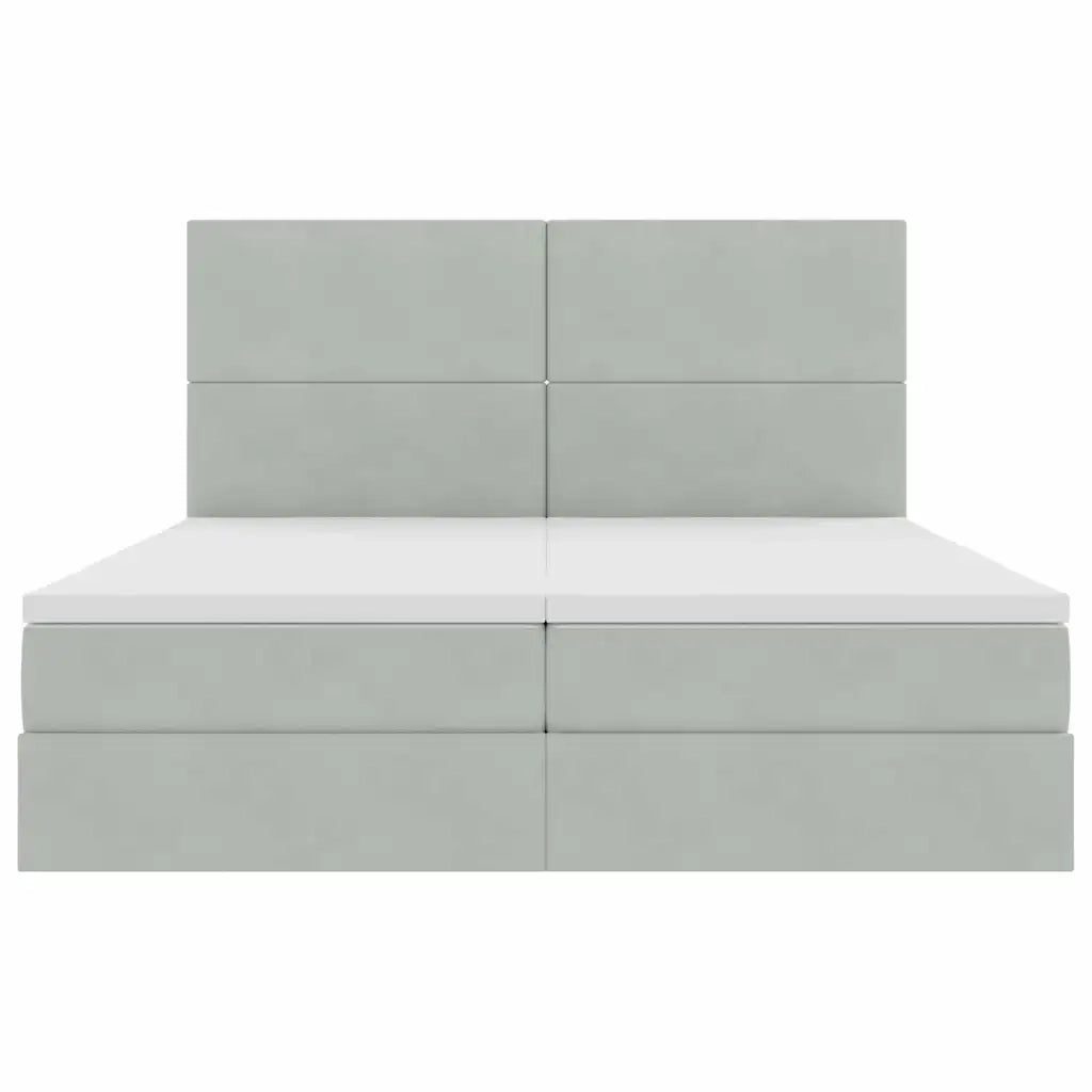 Letto con Contenitore Grigio chiaro 200 x 200 cm Velluto 3372239