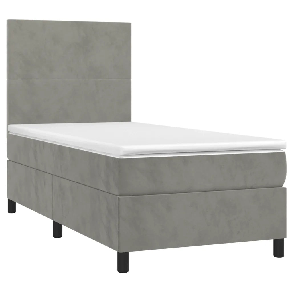 Giroletto a Molle con Materasso Grigio Chiaro 80x200 cm Velluto 3142869