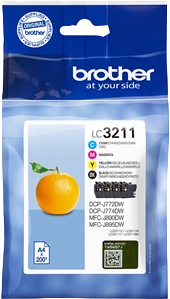 Brother LC3211VAL cartuccia d'inchiostro 4 pz Originale Resa standard Nero, Ciano, Magenta, Giallo