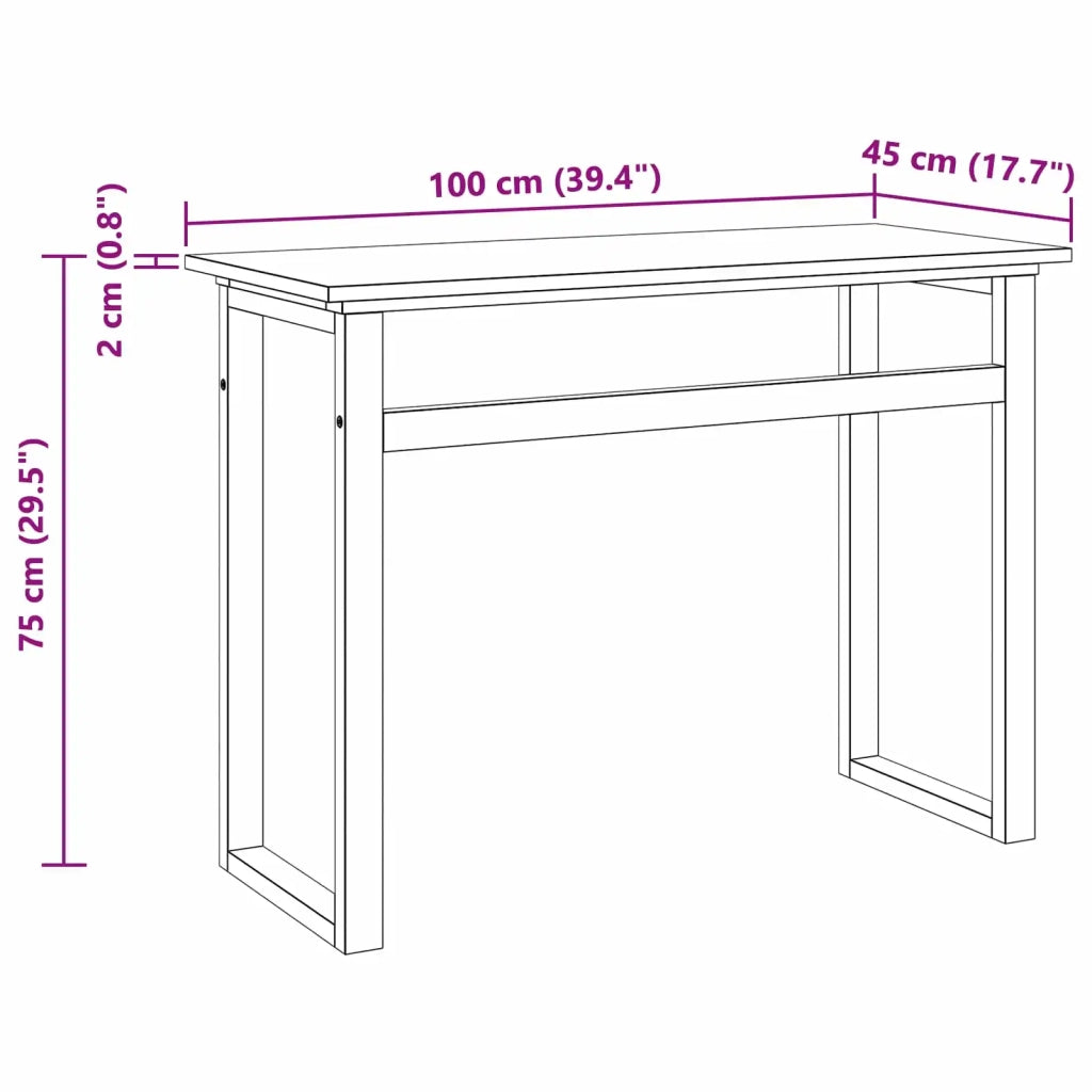 Scrivania Naturale Legno di teak solido 100 x 45 x 75cm 42026899