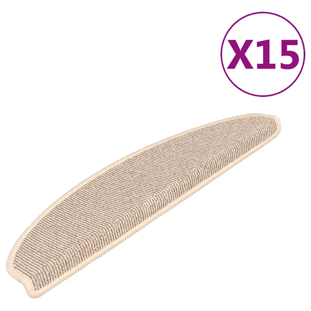Tappetini per scale 15 pz 65x21x4 cm Bianco e Marrone Semicircolari Grandi 149860