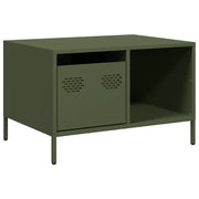 Tavolino da salotto | Tavolino da caff¨¨ | Tavolino da Soggiorno Verde Oliva 68,5x50x43,5 cm Acciaio Laminato a Freddo