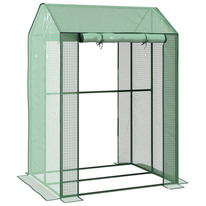 Serra/Cassetta fredda, resistente alle intemperie, con porta avvolgibile, 100 cm x 80 cm x 150 cm, verde.