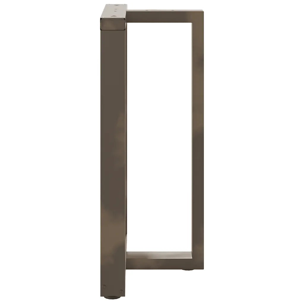 Gambe per tavolo da bar a forma di T 2 pz | Piede del tavolo nere 60x35x(90-91) cm in acciaio