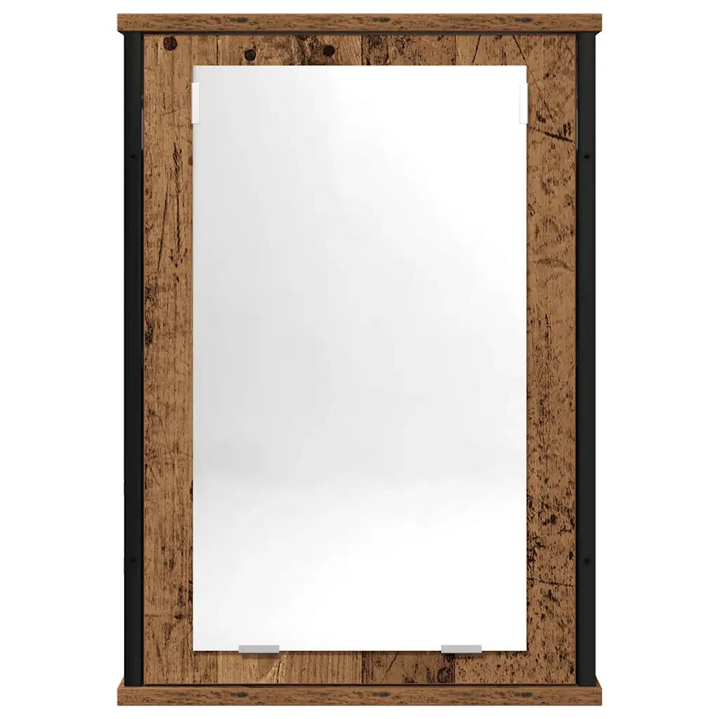 Mobile Bagno con Specchio Legno Antico 42x12x60 cm Truciolato 862229