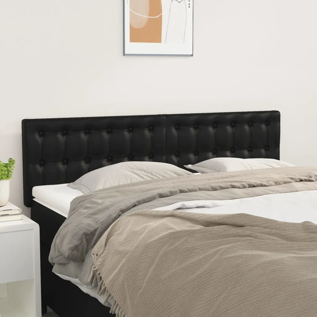 Testiera | Testata Nera 144x5x78/88 cm in Similpelle