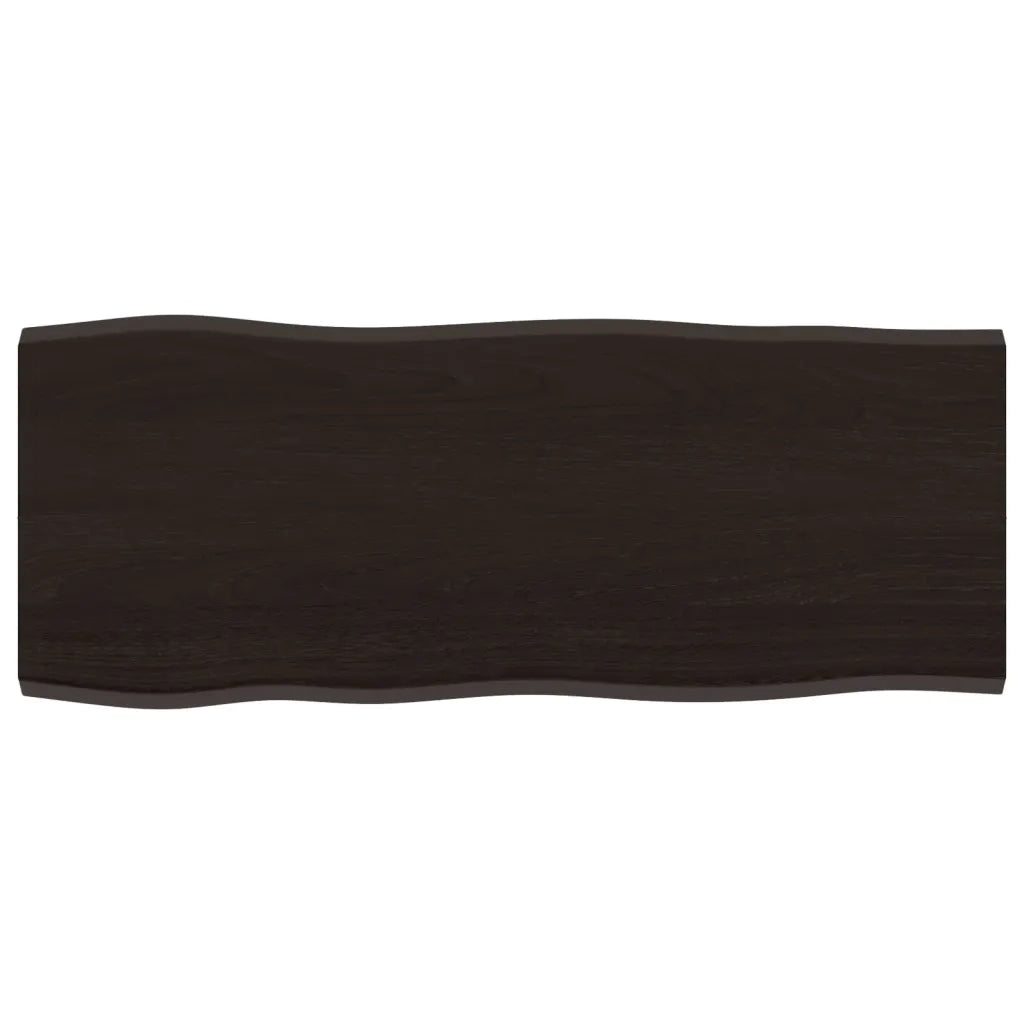 Piano Tavolo Marrone Scuro 100x40x2 cm in Rovere Non Trattato 364013
