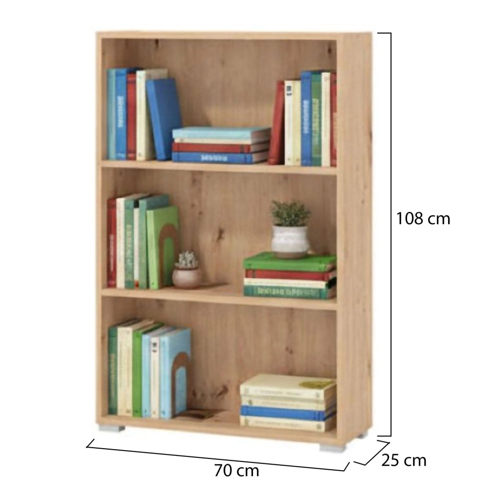 Biblioteca Moiano, Libreria 2 Ripiani, 70x24.5x107.5h cm Marrone Rovere Nodi