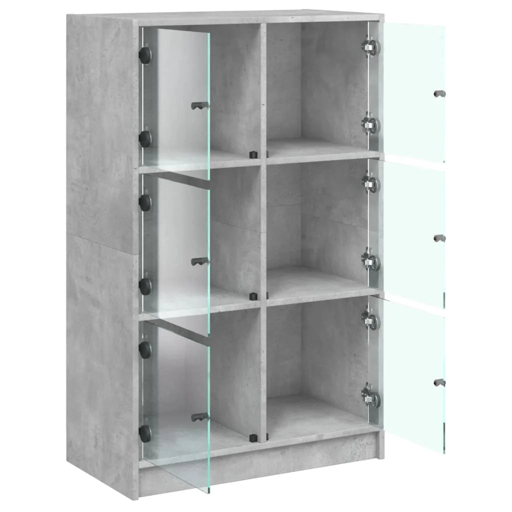Buffet credenza cassettiera mobiletto mobile contenitore organizer cucina soggiorno salotto alto con ante 68 x 37 x 109 cm legno ingegnerizzato grigio 02_0032239