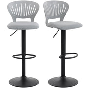 Sgabelli da Bar Girevoli 360¡ã Regolabili in Altezza 84-105 cm ¨C Xylo ¨C Grigio con Schienale