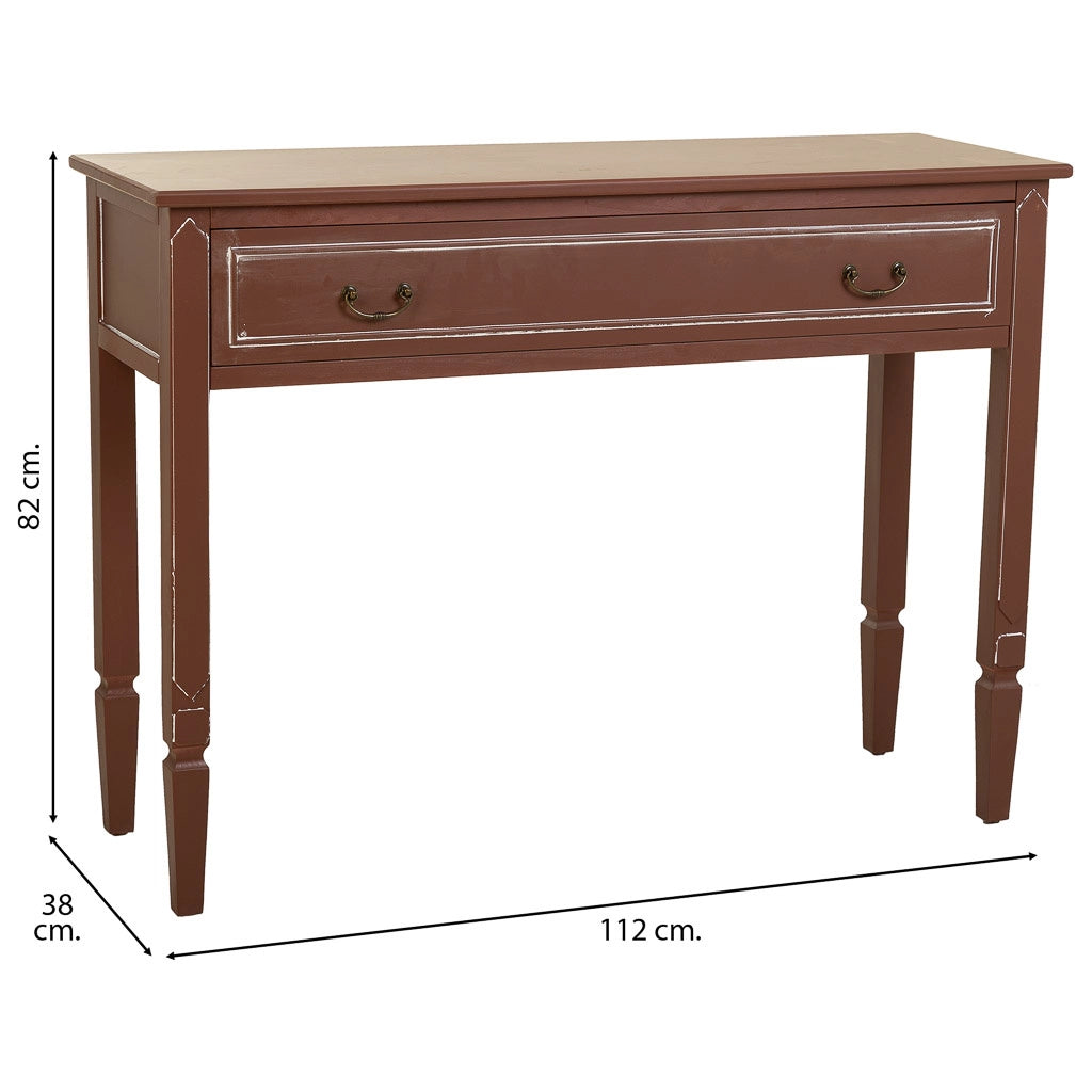 Mobile da ingresso in legno marrone 112x38x82h