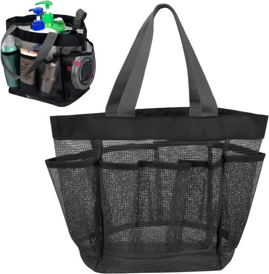 Asciugamano portatile a maglia di vetro con 8 cassettoni e maniglia portatile - nero