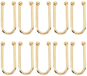 Fermo Capo a U per Sostenitori di Seno - 10 Pezzi - Chiusura a Cerniera - Ricambio - Chiusura Metallica - Lega d'Oro - Dimensioni 19x59x8 mm
