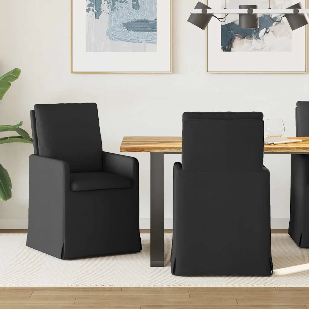 Sedie da pranzo 2 pcs Nero 57 x 67 x 98 cm Tessuto 42017918