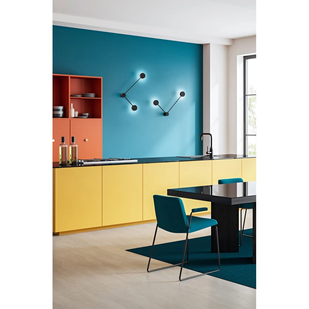 Lampada da parete Eclipsia Nera - 325x520x64mm 2xGX53 - Applique in metallo due bracci - Braccio lungo a sinistra