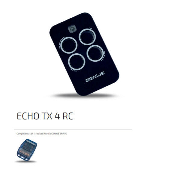 TELECOMANDO TRASMETTITORE GENIUS 6100334 EX BRAVO ECHO 6100098 433,9MHZ ORIGINAL