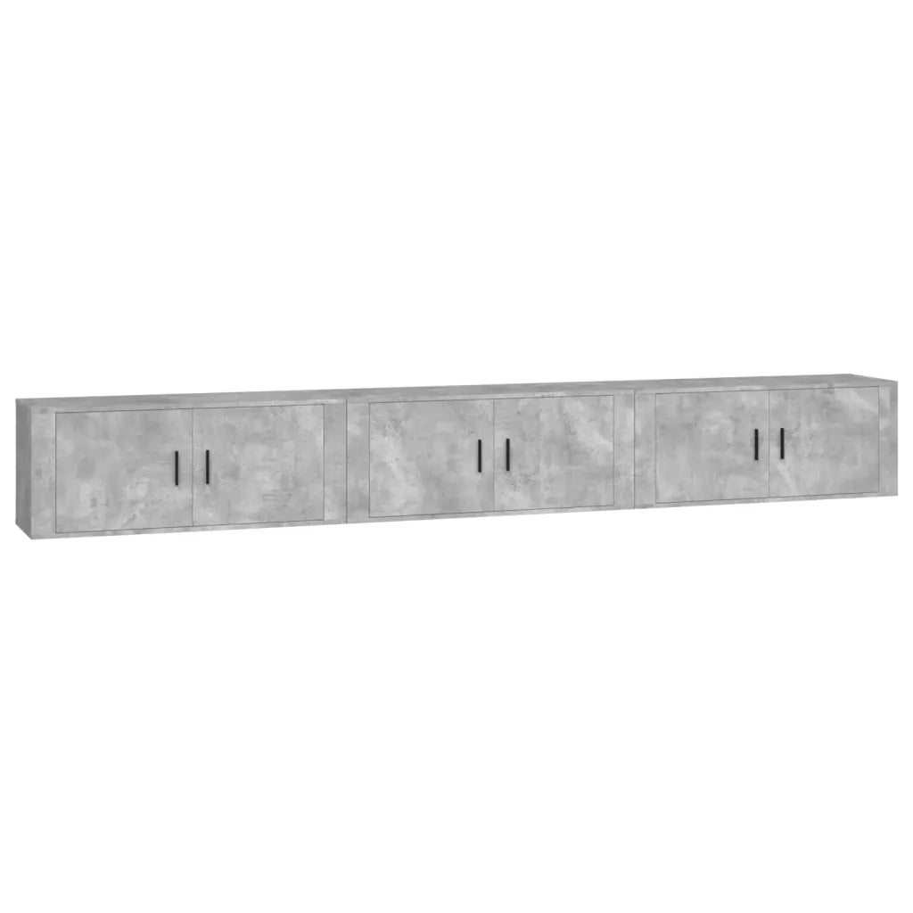 Mobili Porta TV a Parete 3 pz Grigio Cemento 100x34,5x40 cm 3188378