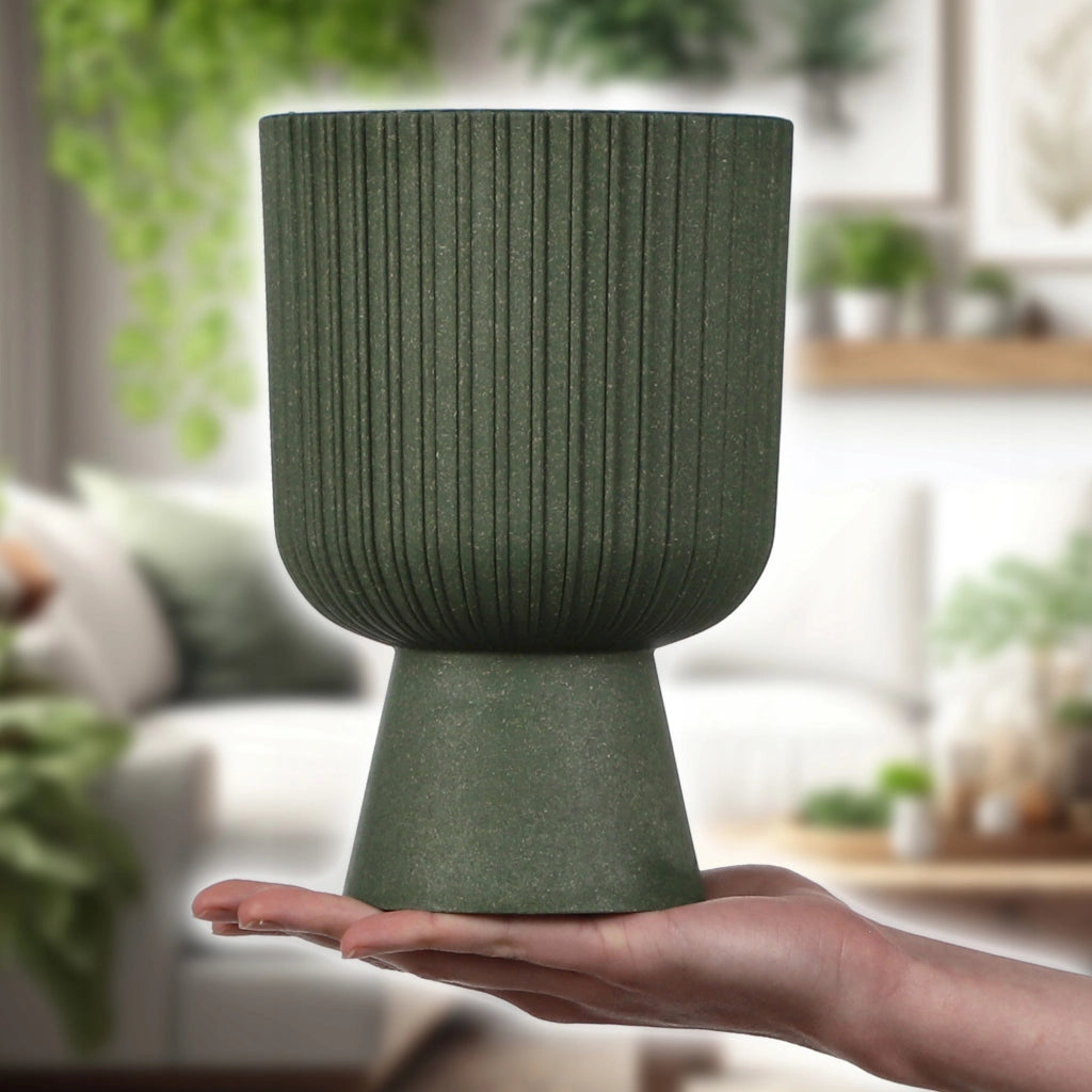 Vaso da fiori KADAX, vaso da fiori da giardino, copertura in plastica, 14 cm, supporto per fiori, verde