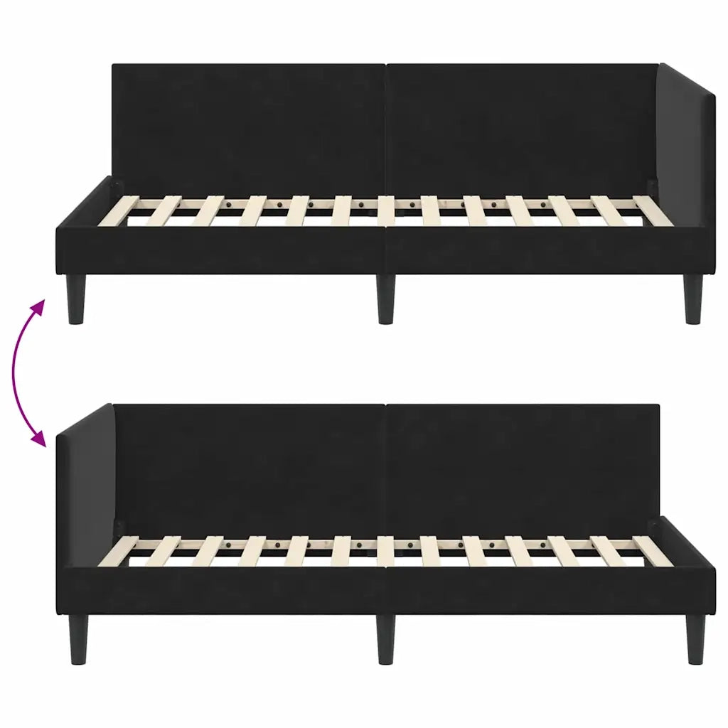 vidaXL Cornice del letto ad angolo Altro Nero 100 x 200 cm