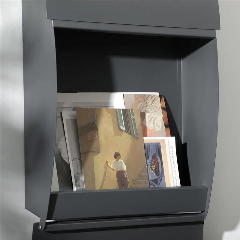 CASSETTA POSTALE RICURVA IN ACCIAIO ZINCATO 45X10X32 CM GRIGIO