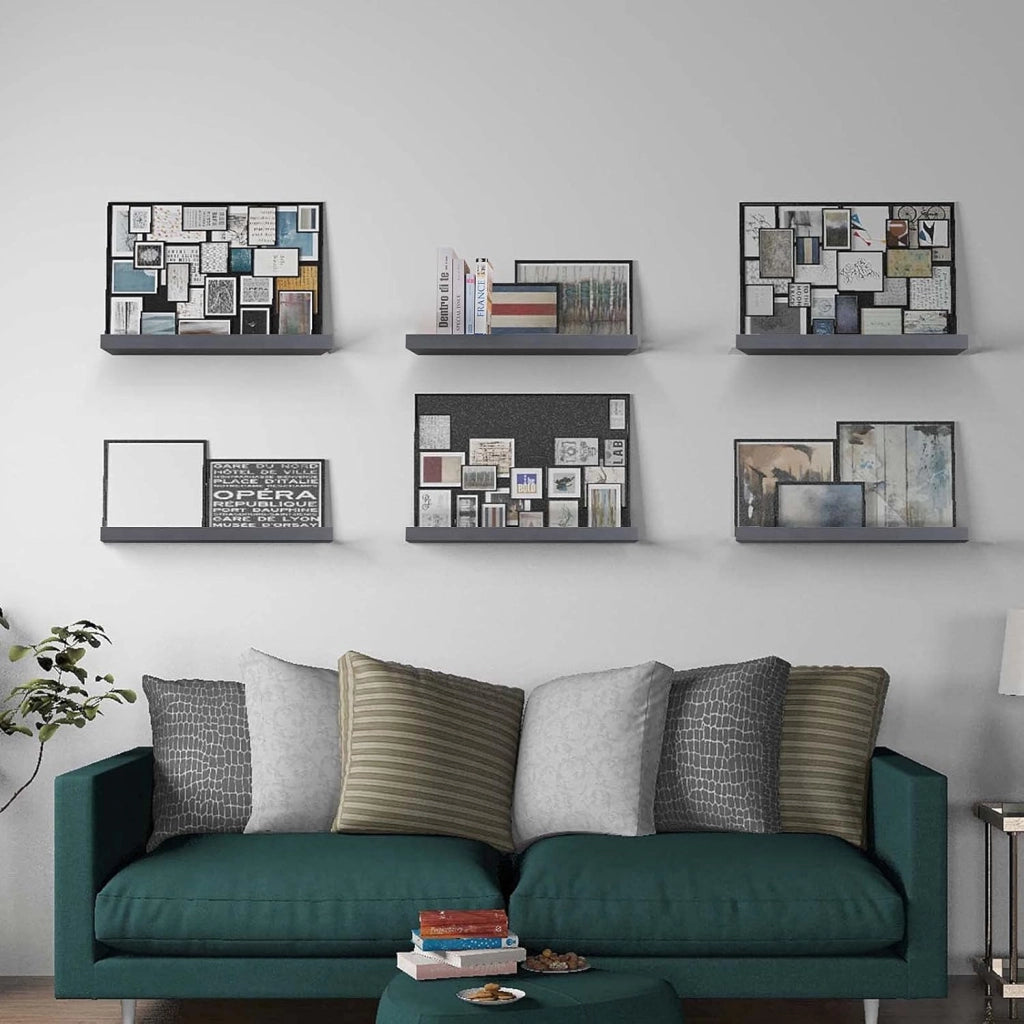 Mensole da Muro Scaffale a Parete Decorazione per Cameretta Ufficio Libreria Porta CD/DVD Legno Nero 80cm 3 Pezzi RG9318sz-3