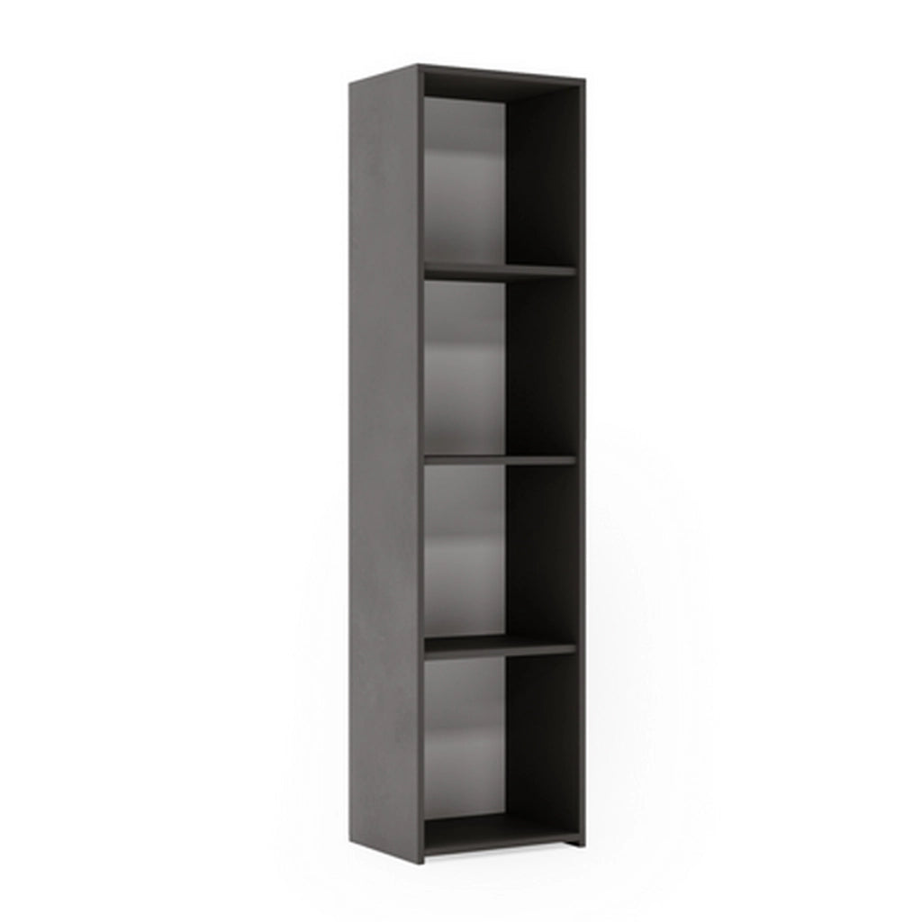 Libreria a colonna LONI 160x40 cm grigia con 4 ripiani a giorno