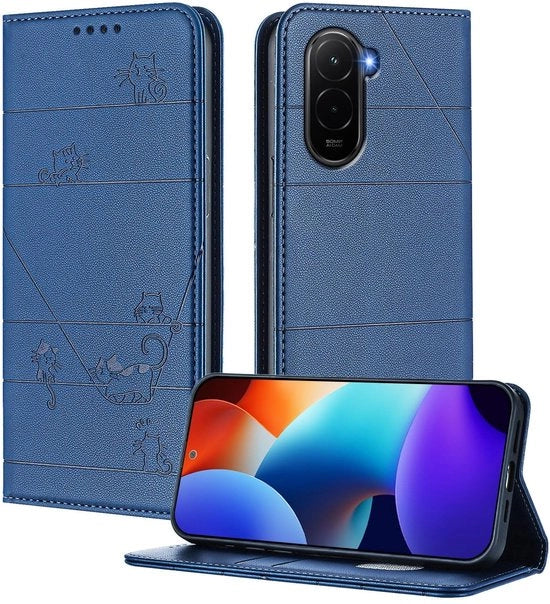 Copritelefono Premium in PU con protezione RFID - Tasca - Copricellula - Resistente allo shock - Chiusura magnetica per smartphone