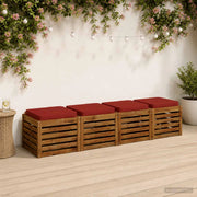 Cuscini per Sedia in 4 Pezzi VUGHT 4 pz 100% Poliestere Rosso 946246