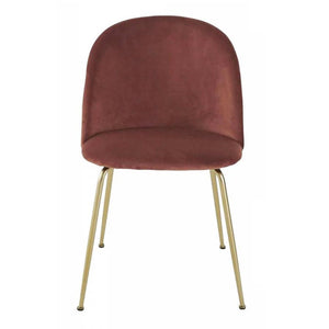 Set 4 Sedie Imbottite 49x52x79 cm in Velluto Bronzo e Oro